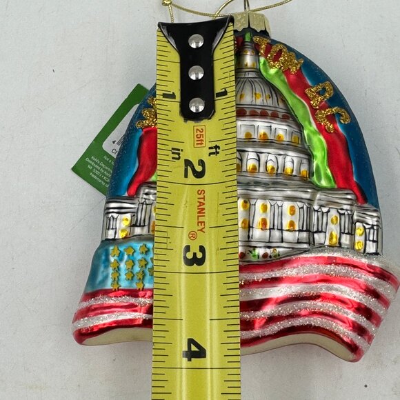 Washington DC Glass Ornament Landmarks US Capital Building / Lincoln Memorial 4" - Picture 6 of 6